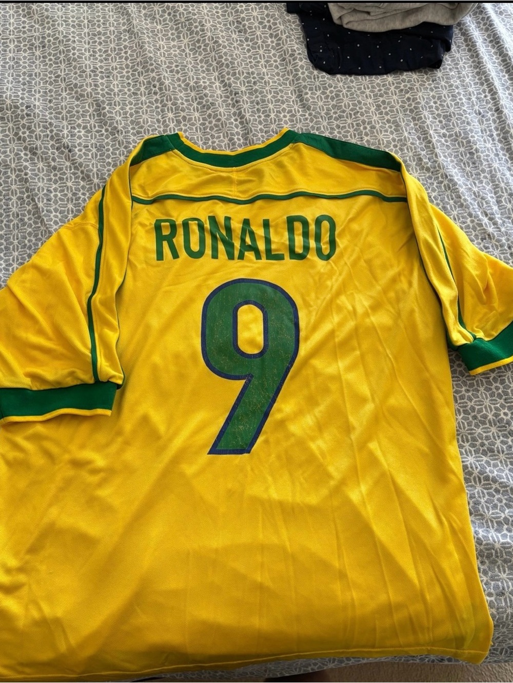 Nike Yellow & Green Ronaldo No. 9 Men’s Soccer Jersey